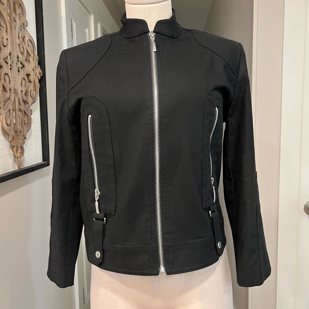 IDEOLOGY Black Jean Jacket with Zippers - Picture 2 of 14